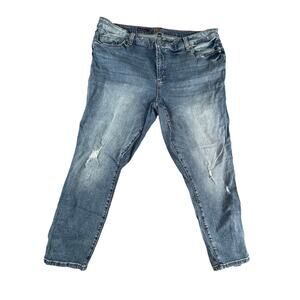 Kut from the Kloth Jeans Women 16W Blue Katy Ankle Straight High Rise Distressed
